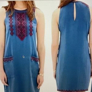 Madewell Sleeveless 100% Silk Knee Length Sheath Dress Size Large